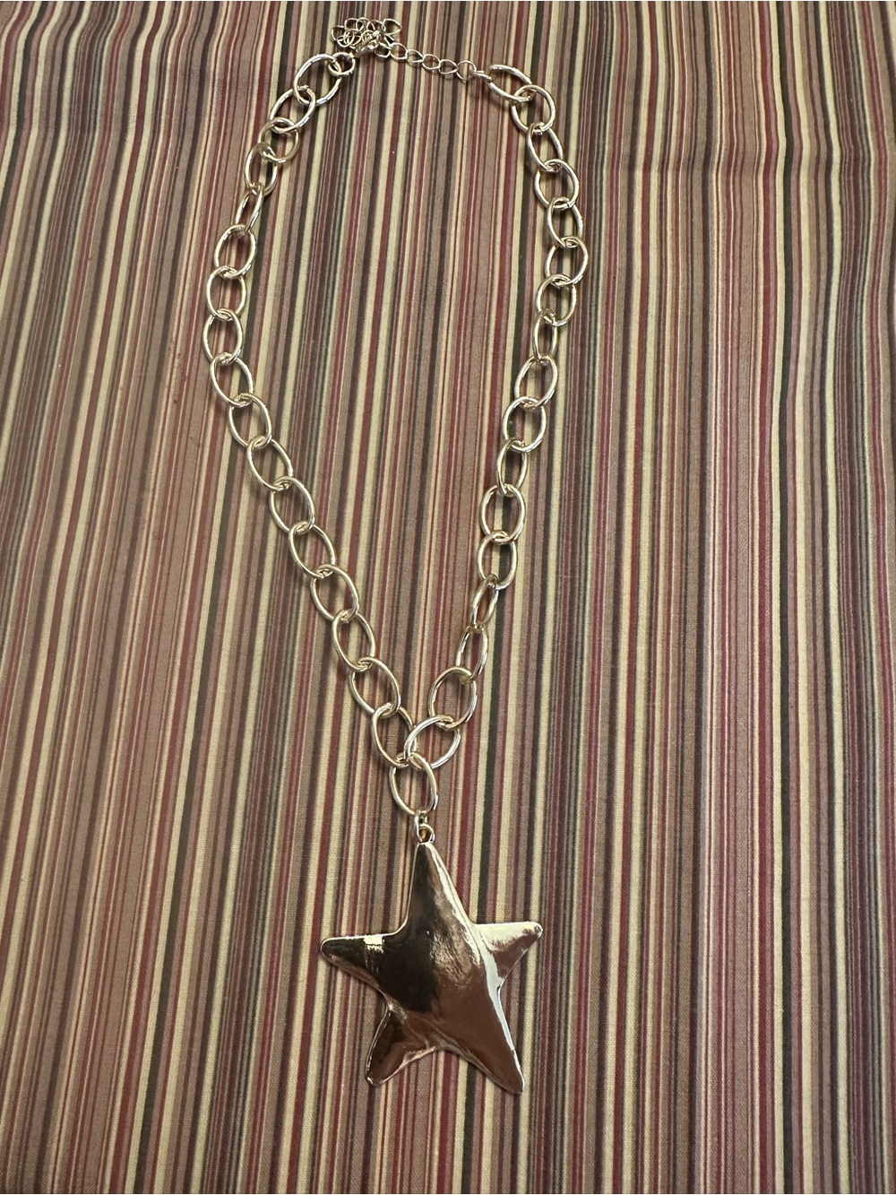 Gold Tone Star Pendant Chain Necklace - Women's Jewelry